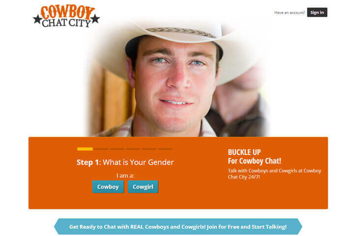 Cowboy Chat City homepage