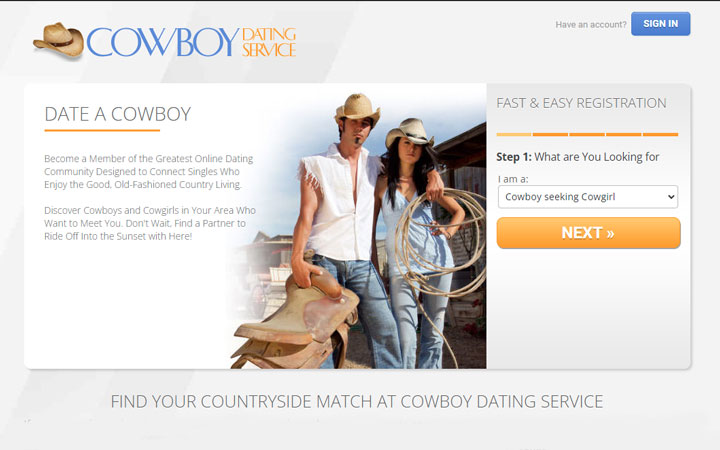 Cowboy Dating Service Review Homepage