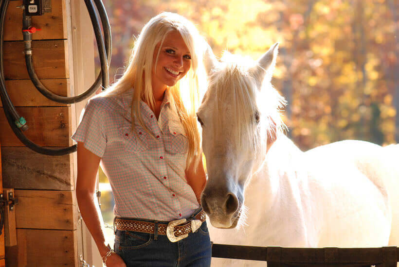 equestrian girl and horse